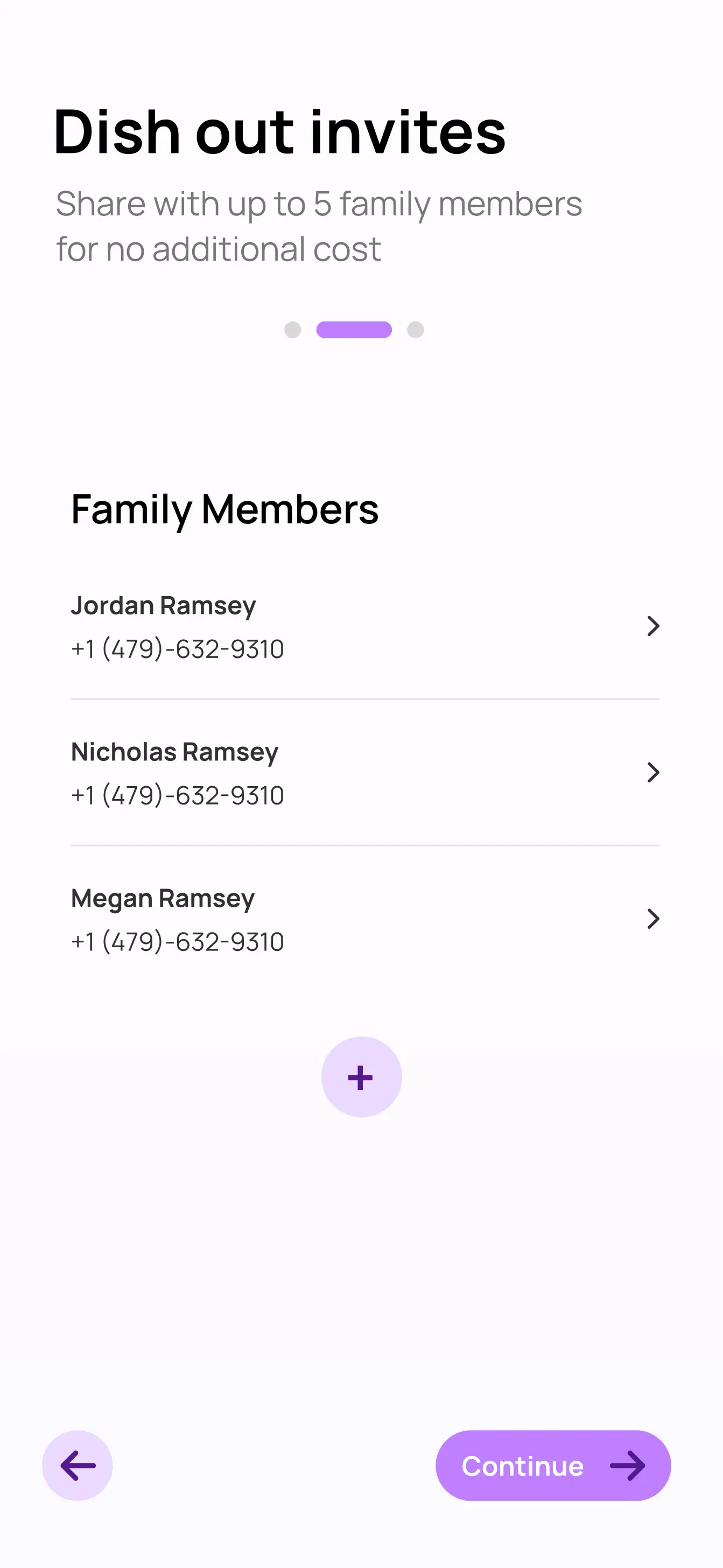 Phone screen of Saferplate's invite screen